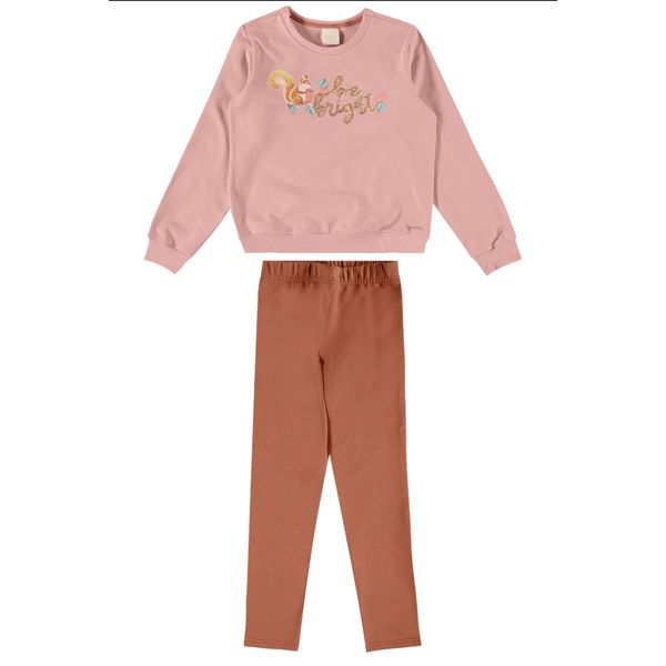 Conjunto carinhoso esquilo Rosa