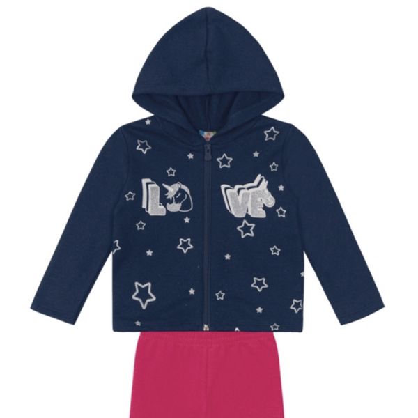 Conjunto infantil menina de estrelas Brandili