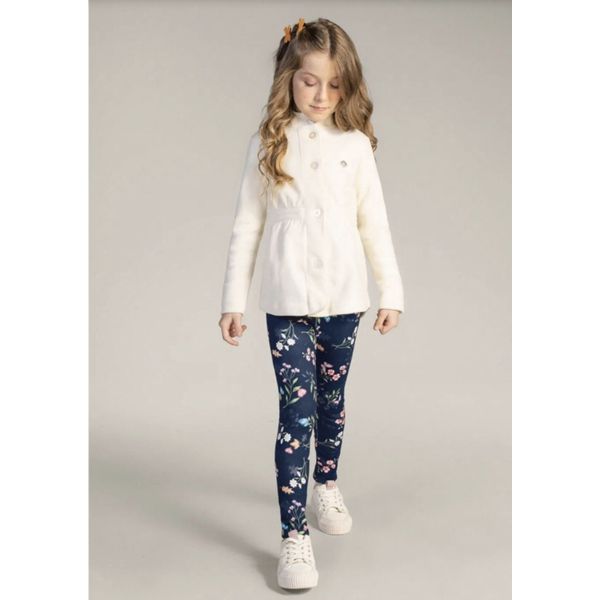 Conjunto Casaco Soft e Legging Infantil Menina Natural - Brandili