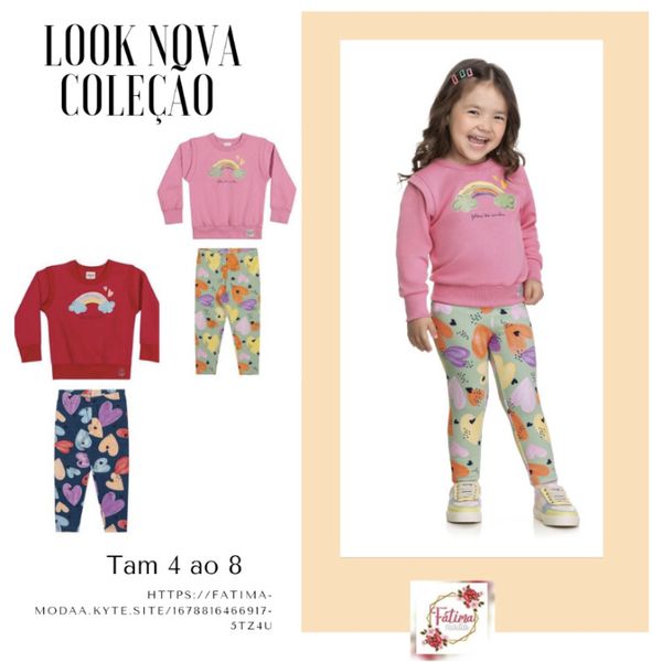 Conjunto Moletom Bebê Feminino Arco-iris