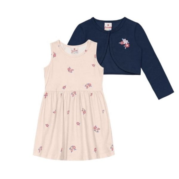 Conjunto Vestido e Bolero Infantil Brandili