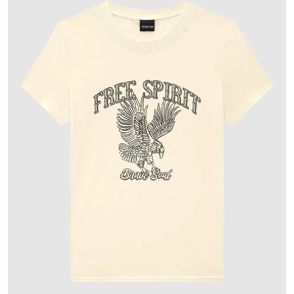 T-Shirt Feminina Slim Free Spirit Brave Soul Em Algodão - ENFIM