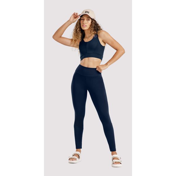 Calça Legging Cintura Alta com Recorte Barra