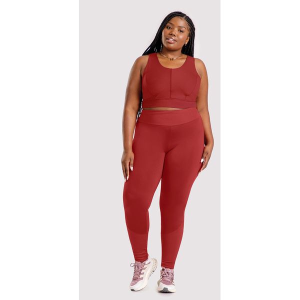 Calça Legging Cintura Alta com Recorte Barra