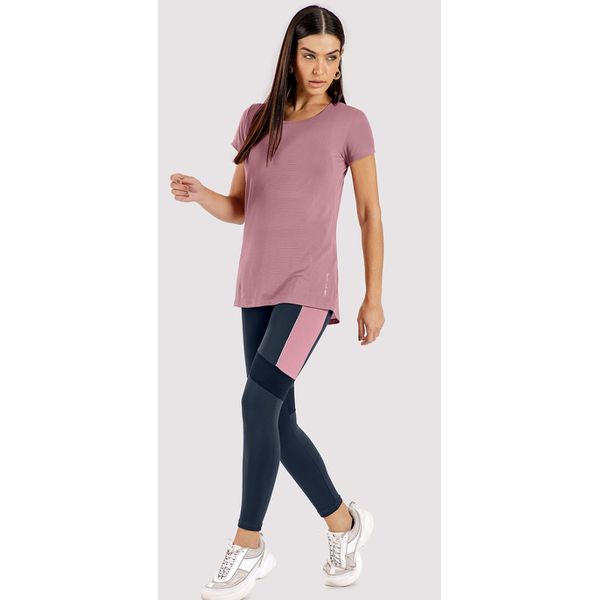 Blusa Manga Curta em Malha Alongada