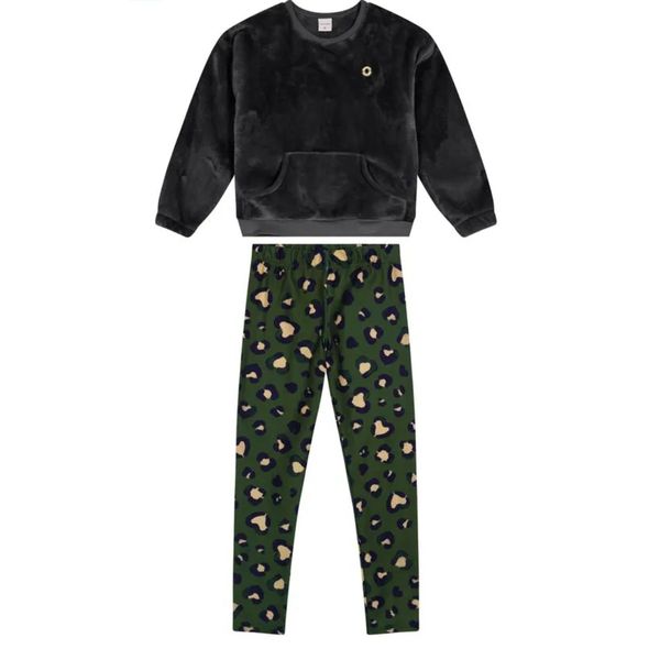 Conjunto Menina Legging Oncinha Em Malha Soft - Carinhoso