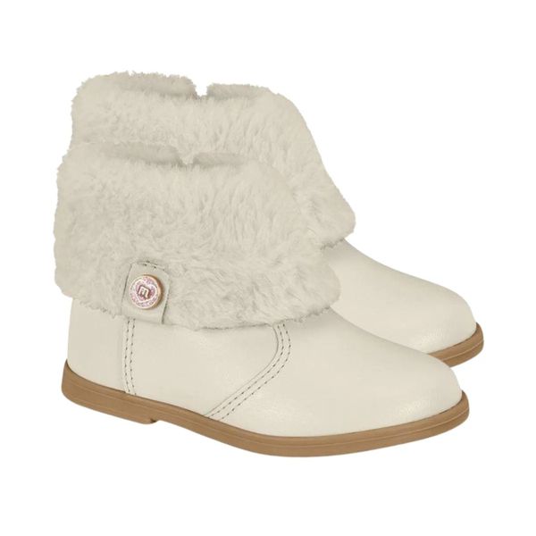 Bota Infantil Molekinha Napa Pelo Branco Off