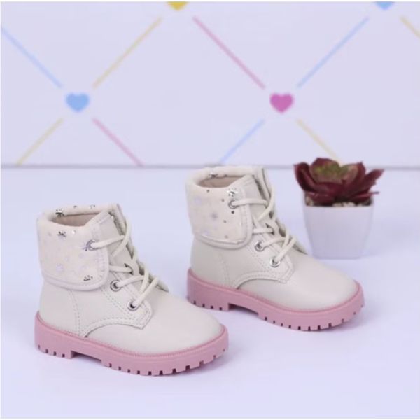 BOTA COTURNO INFANTIL MOLEKINHA FLOCOS PELINHO ESTILOSA