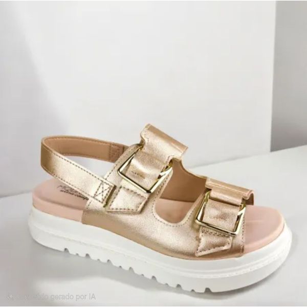Sandália Papete Flatform Ajuste em tiras autocolantes Modare 