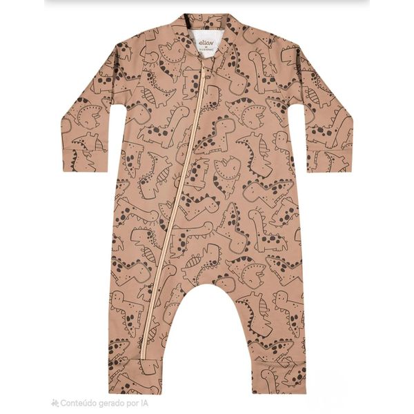 Macacão Bebê Menino Estampado Elian Marrom
