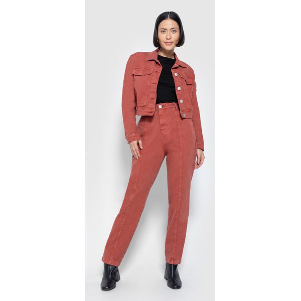 Jaqueta Cropped Feminina Em Sarja Com Elastano - ENFIM