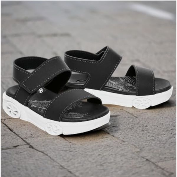 Sandalia Papete Infantil Molekinho Bebe Rodinhas Led - Preto