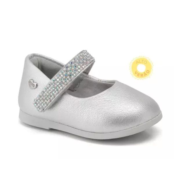 Sapatilha Infantil Klin Princesa Baby Pérolas - Prata