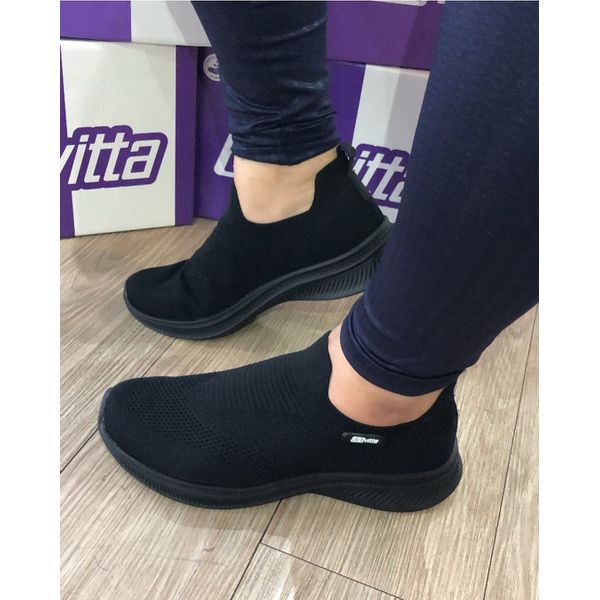 Tênis ActVitta Knit Slip On Preto