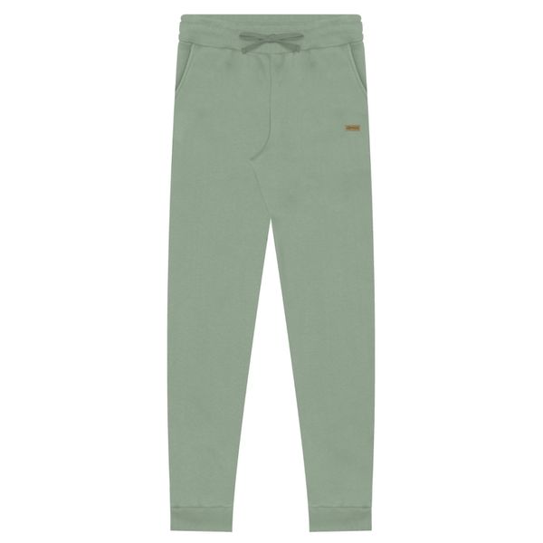 Calça Slim Com Bolsos E Cadarço Em Moletom