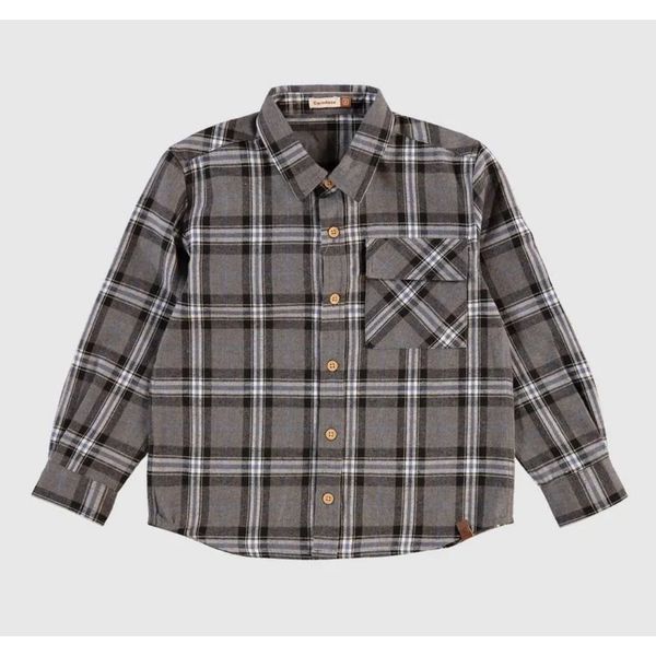 Camisa Menino Manga Longa Xadrez Em Algodão Flanelado - Carinhoso