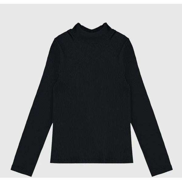 Blusa Infantil Menina Gola Alta Manga Longa Em Ribana Malwee Kids