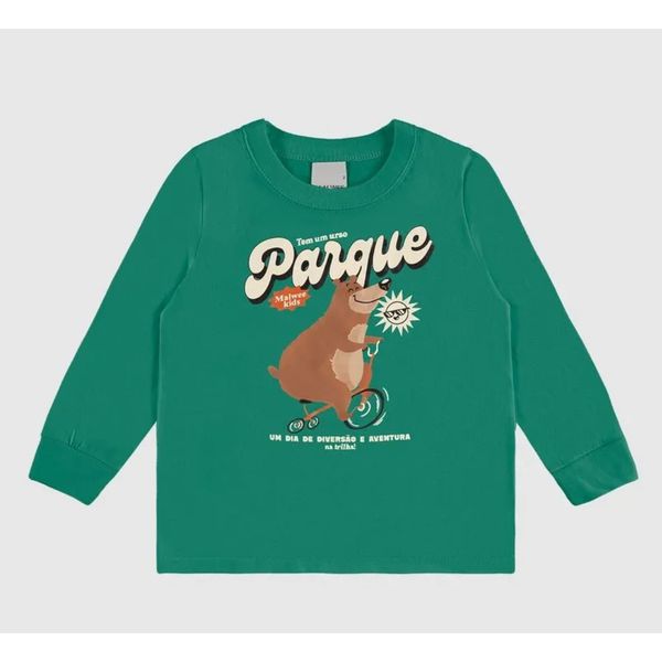 Camiseta Infantil Menino Manga Longa Estampa Temática Em Algodão Malwee Kids