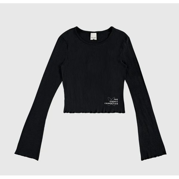 Blusa Menina Manga Longa Sino Em Malha Viscose Canelada Malwee Kids