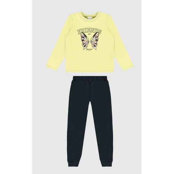 Conjunto Longo Infantil Menina Friends Em Moletom Flanelado Malwee Kids
