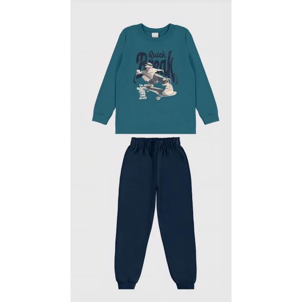 Conjunto Longo Infantil Menino Camiseta Quick Break Malwee Kids