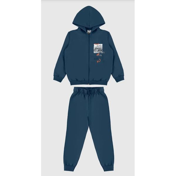 Conjunto Longo Infantil Menino Em Moletom Flanelado Malwee Kids