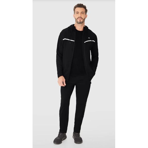 Jaqueta Reta Masculina Com Capuz Em Malha Agasalho - ENFIM