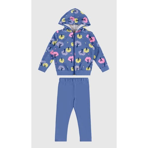 Conjunto Infantil Menina Jaqueta Em Moletom Stretch Flanelado Malwee Kids