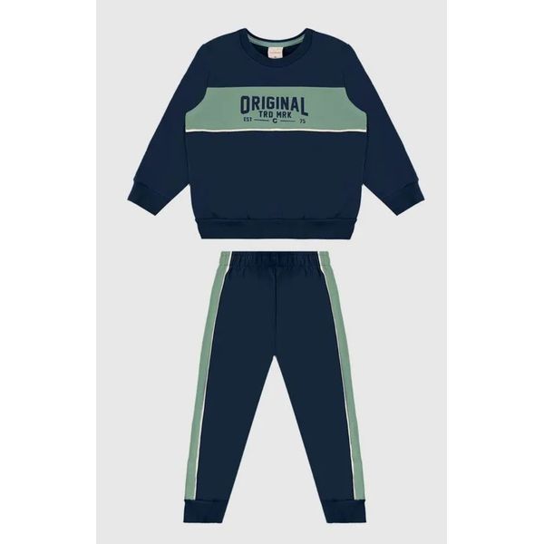 Conjunto Menino Blusão Estampa Original Em Moletom Flanelado - Carinhoso