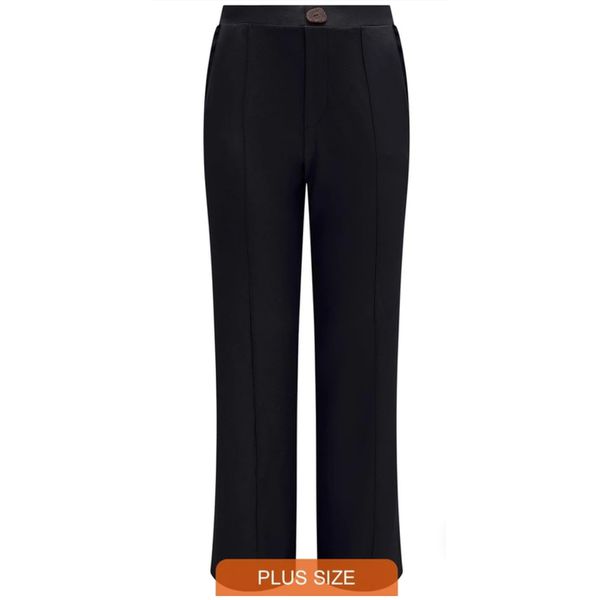 Lunender Mais Mulher - Calça Flare com Bolsos em Malha Crepe Preto