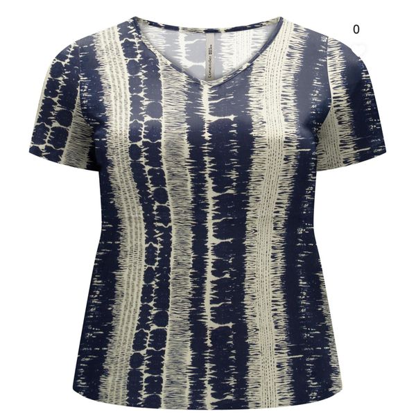 Blusa Estampada De Mangas Curtas Plus Size Em Malha