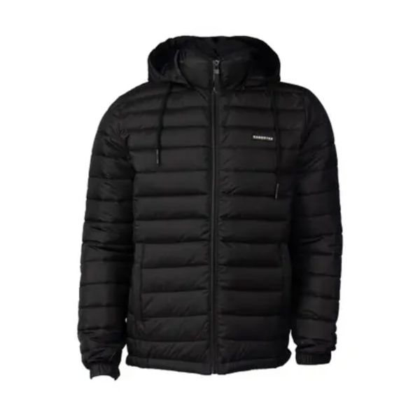 Jaqueta Masculina Puffer Gangster Com Capuz Removível Preta