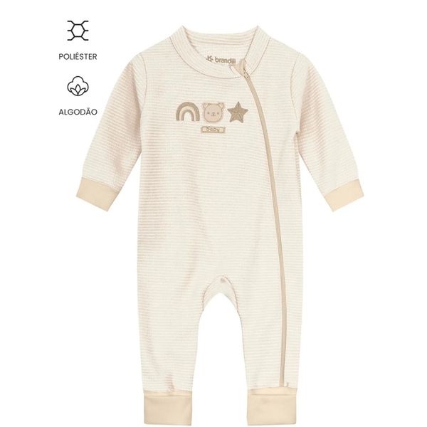 Macacão moletinho bebê unissex de ursinho Brandili Baby
