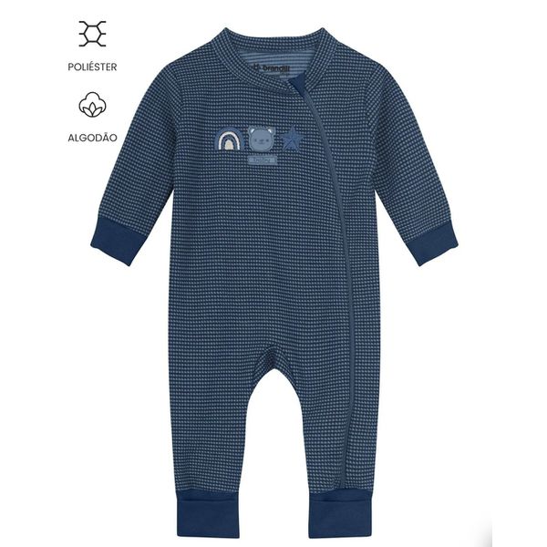 Macacão moletinho bebê unissex de ursinho Brandili Baby