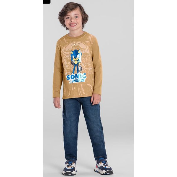 Camiseta infantil menino Sonic Brandili 55821