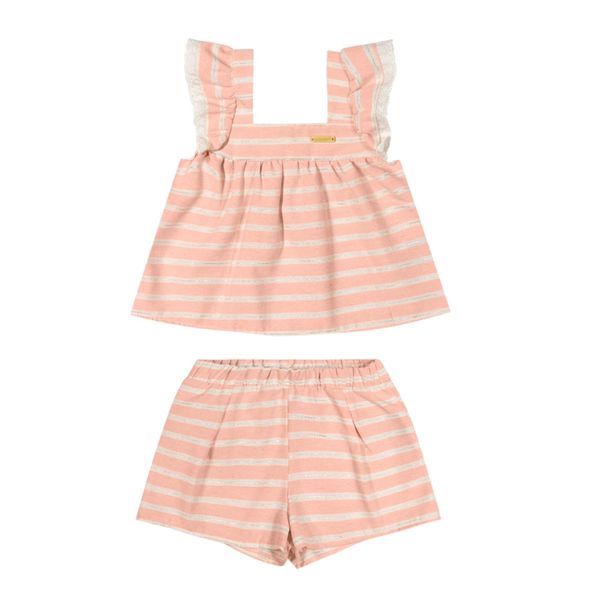 Colorittá - Conjunto Bebê Eco Listrado Colorittá Rosa
