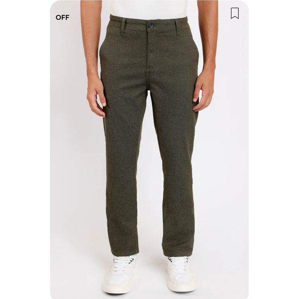 Calça Chino Bolso Faca Moline Verde Militar