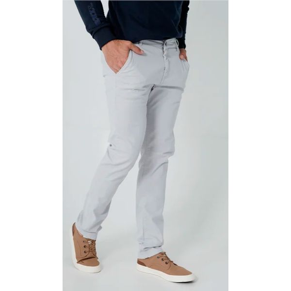 Calça Masculina Sarja Cinza Claro