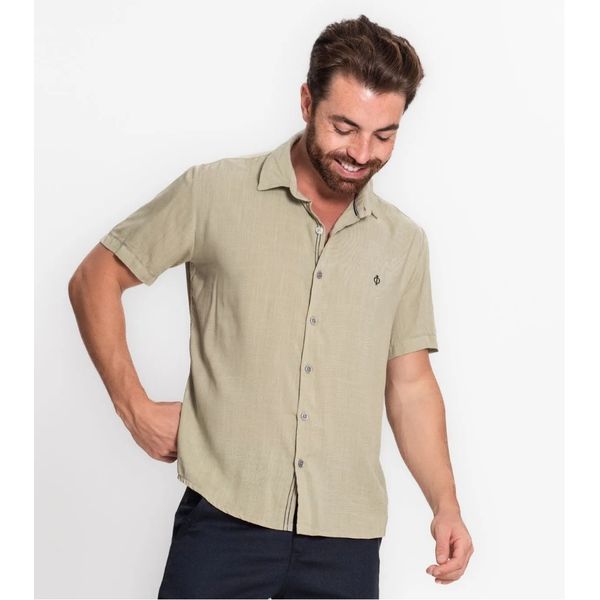 Camisa Masculina Em Viscose Slub Diametro Verde