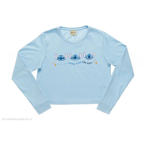 Blusa Infantil Stitch Azul Harmonia Fakini