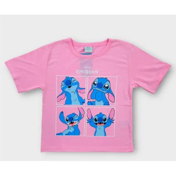 Blusa Feminina Infantil Lilo & Stitch Rosa 