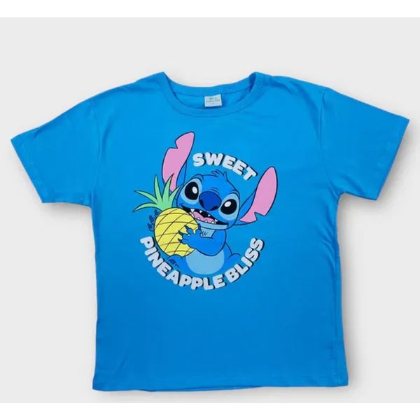 Camiseta Feminina Juvenil T-shirt Lilo & Stitch Azul