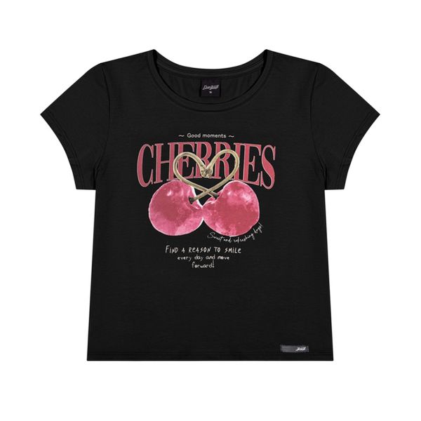 Blusa t-shirt cereja juvenil
