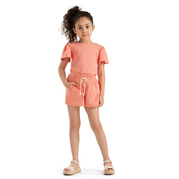 Conjunto Infantil Menina Texturizado Colorittá Laranja