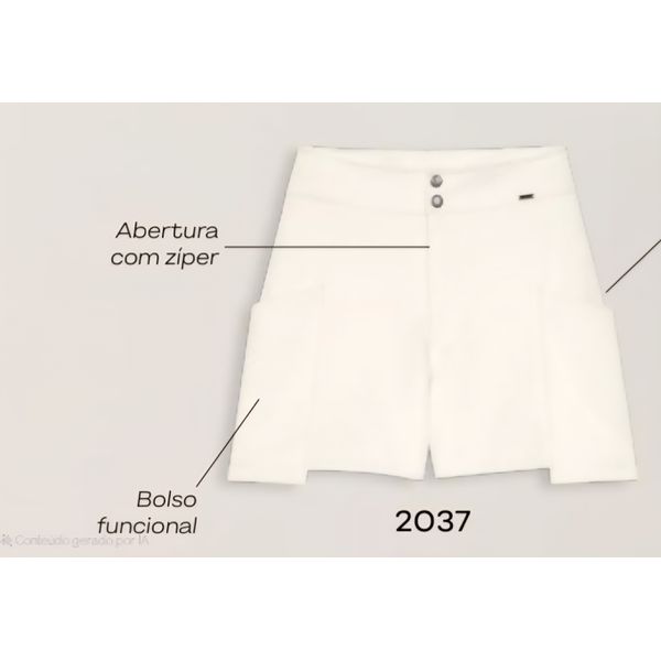 Short Feminino Bolsos Utilitários Marialícia 