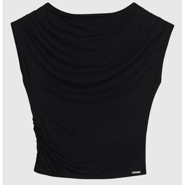 Blusa Feminina Slim Decote Canoa Amplo Em Viscose Stretch - ENFIM