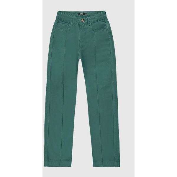 Calça Feminina Reta 90's Nervura Frontal Em Sarja 100% Algodão - ENFIM