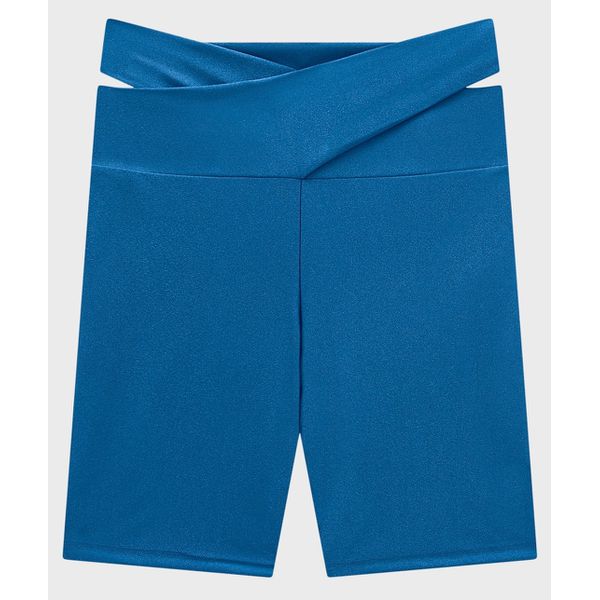 Bermuda Justa Feminina Cintura Alta Em Malha Brilho Proteção UV50+ - ENFIM