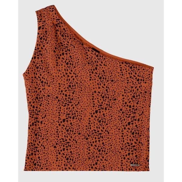 Blusa Feminina Animal Print Decote Ombro Só Em Viscose - ENFIM