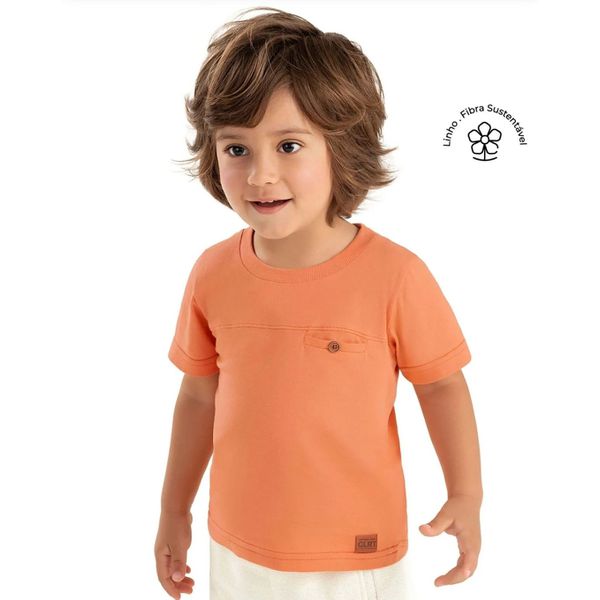 Conjunto Infantil Menino Curto Com Bolso Colorittá Laranja